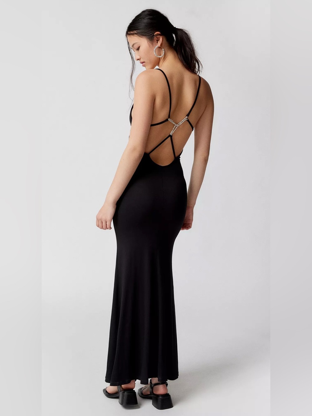 Bardot Victoire Diamante Strappy-Back Maxi Dress Size 10 NWT